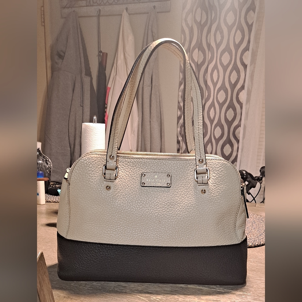 Kate Spade Grove Court Lainey Pebble Leather 3 compartment Satchel